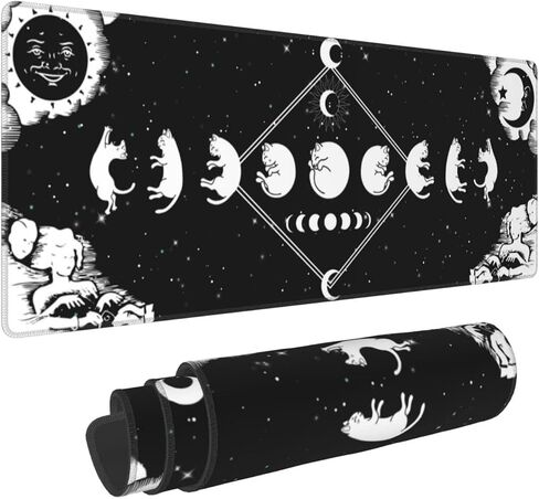 Hippie Mushroom Skull Mouse Mouse Pad Extended XL Gaming Mice Pad Desk Desk Desk مع حواف مخيط ، وسادة مكتب كبيرة الحجم ، 31.5 × 11.8 بوصة in Kuwait