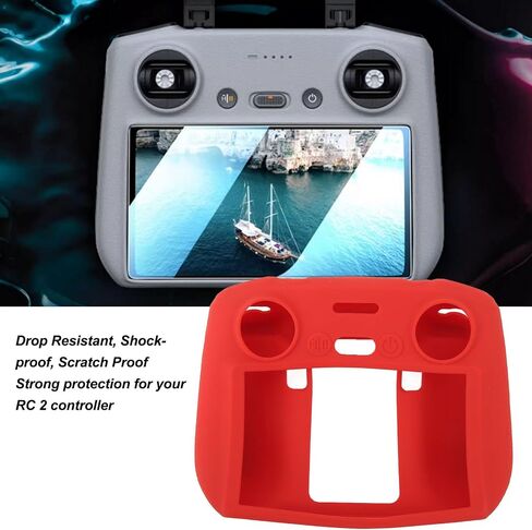 علبة غطاء واقي من السيليكون لـ Mini 4 Pro Air 3 RC 2 ، حالة وقائية مقاومة للصدمات متوافقة مع ملحقات وحدة التحكم Mini 4 Pro Air 3 RC 2 ، قبضة مريحة (أحمر) in Saudi Arabia