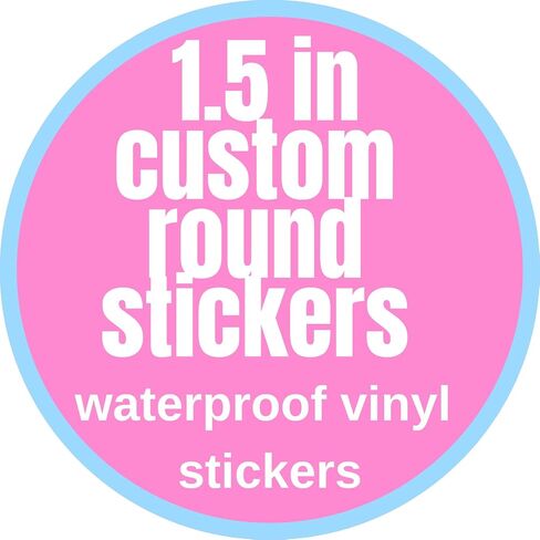Custom 5 in Round Stickers Labels, 30-300 pcs, Glossy Waterproof Vinyl Stickers, Upload Your Design in Saudi Arabia