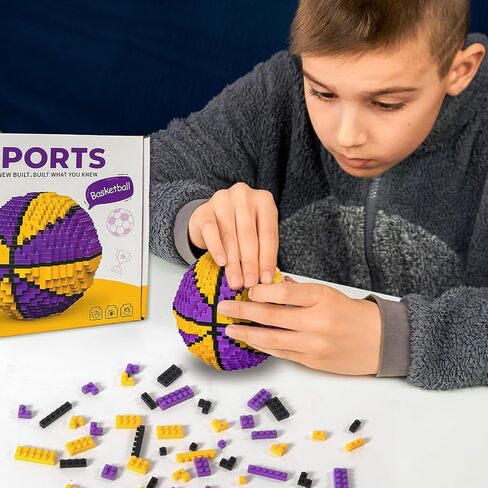 مجموعة لبنات كرة القدم ، لعبة STEM Educational Toy ، كرة القدم ثلاثية الأبعاد ، ديكورات كتلة الألغاز ، هدايا كرة القدم للبنين ديكور المنزل （800pcs） in Kuwait