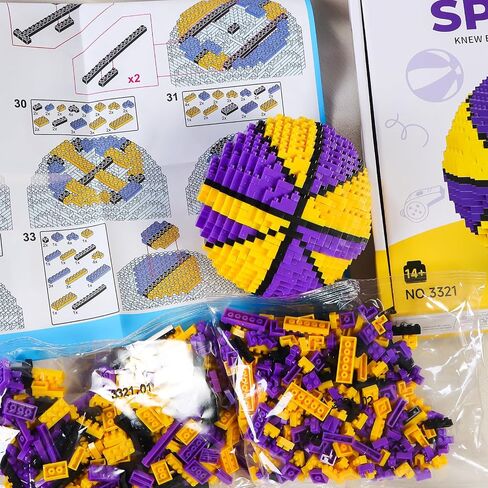 مجموعة لبنات كرة القدم ، لعبة STEM Educational Toy ، كرة القدم ثلاثية الأبعاد ، ديكورات كتلة الألغاز ، هدايا كرة القدم للبنين ديكور المنزل （800pcs） in Kuwait