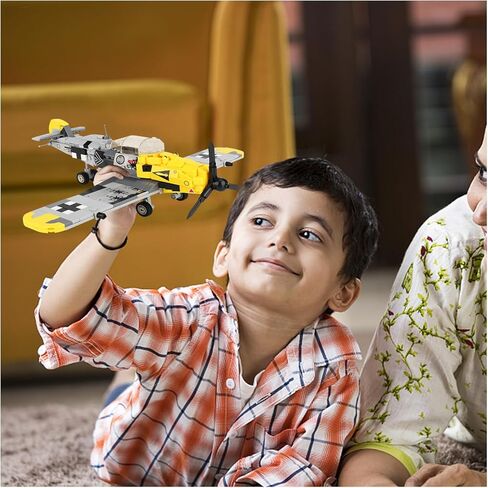 Military Spitfire Fighter Plane Jet Building Set - Compatible with Lego Plane, Gift for Boys Age 6+ and WW2 Military SetCollectors & Enthusiasts in Saudi Arabia