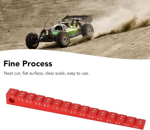 RC Height Measuring Ruler, Aluminum Alloy Ride Height Gauge 3-10mm Droop Gauge for 1/10 RC Drift Car, Accurate Measurement for RC Car Chassis (Red) in Saudi Arabia