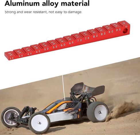 RC Height Measuring Ruler, Aluminum Alloy Ride Height Gauge 3-10mm Droop Gauge for 1/10 RC Drift Car, Accurate Measurement for RC Car Chassis (Red) in Saudi Arabia