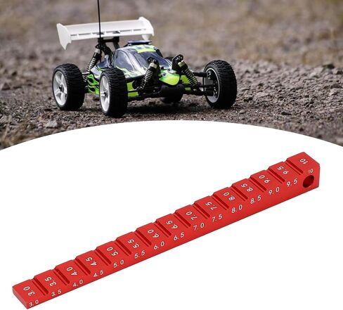 RC Height Measuring Ruler, Aluminum Alloy Ride Height Gauge 3-10mm Droop Gauge for 1/10 RC Drift Car, Accurate Measurement for RC Car Chassis (Red) in Saudi Arabia