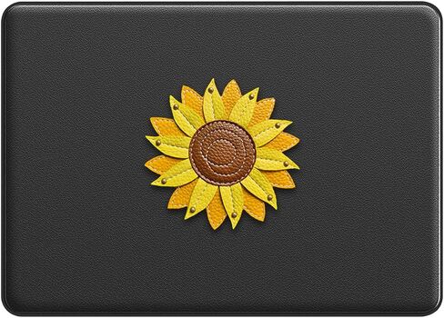 غطاء قشرة صلبة من الجلد الواقي والكمبيوتر المتين مع حامل مغناطيسي متوافق مع MacBook Air 13.6 بوصة Case 2024 2023 2022 الإصدار M3 A3113 M2 A2681 ، عباد الشمس in Kuwait
