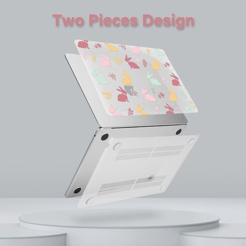 MOSISO Compatible with MacBook Air 13 inch Case 2025 2024 2023 2022 M4 A3240 M3 A3113 M2 A2681, Plastic Hard Shell&Keyboard Cover&Screen Film for MacBook Air 13.6 inch Case, Colorful Rabbits in Saudi Arabia