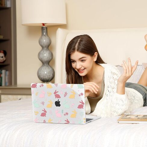 MOSISO Compatible with MacBook Air 13 inch Case 2025 2024 2023 2022 M4 A3240 M3 A3113 M2 A2681, Plastic Hard Shell&Keyboard Cover&Screen Film for MacBook Air 13.6 inch Case, Colorful Rabbits in Saudi Arabia