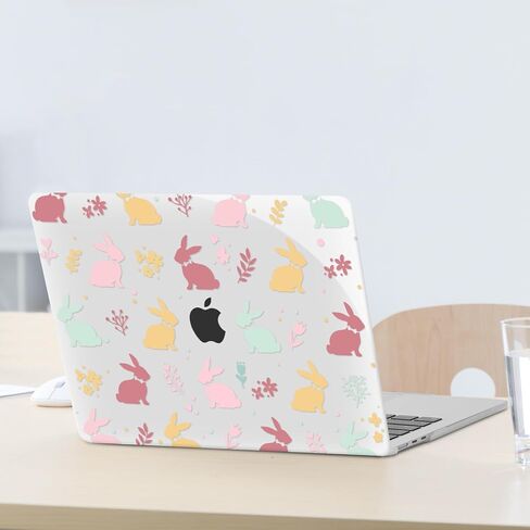 MOSISO Compatible with MacBook Air 13 inch Case 2025 2024 2023 2022 M4 A3240 M3 A3113 M2 A2681, Plastic Hard Shell&Keyboard Cover&Screen Film for MacBook Air 13.6 inch Case, Colorful Rabbits in Saudi Arabia