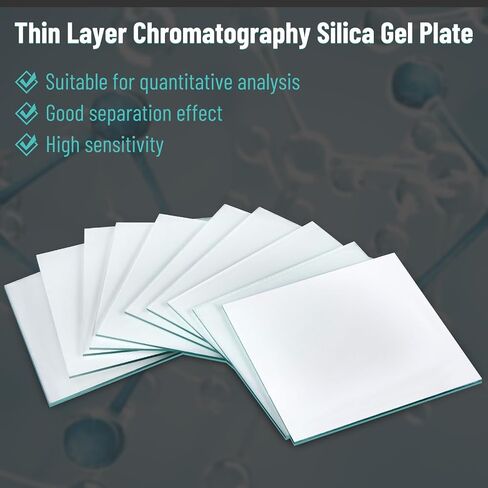 TLC Plates 25mm x 75mm, Lab Thin Layer Chromatography TLC Plates, Glass Backed TLC Classical Paintcoat Silica Gel Plate GF254 for Lab Chemistry(80/Box) in Saudi Arabia