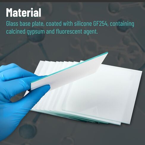 TLC Plates 25mm x 75mm, Lab Thin Layer Chromatography TLC Plates, Glass Backed TLC Classical Paintcoat Silica Gel Plate GF254 for Lab Chemistry(80/Box) in Saudi Arabia
