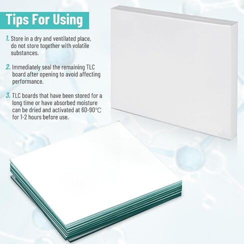 TLC Plates 25mm x 75mm, Lab Thin Layer Chromatography TLC Plates, Glass Backed TLC Classical Paintcoat Silica Gel Plate GF254 for Lab Chemistry(80/Box) in Saudi Arabia