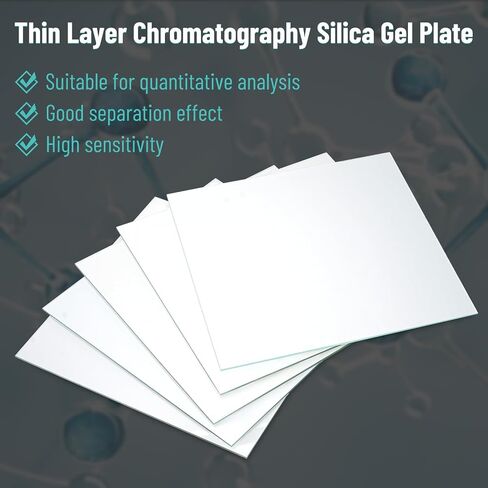 TLC Plates 25mm x 75mm, Lab Thin Layer Chromatography TLC Plates, Glass Backed TLC Classical Paintcoat Silica Gel Plate GF254 for Lab Chemistry(80/Box) in Saudi Arabia