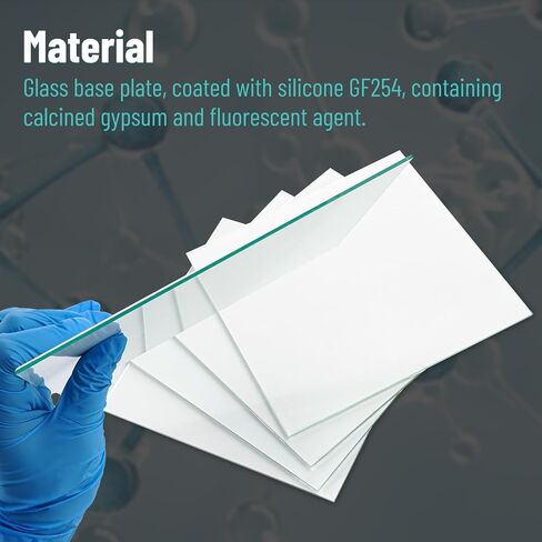 TLC Plates 25mm x 75mm, Lab Thin Layer Chromatography TLC Plates, Glass Backed TLC Classical Paintcoat Silica Gel Plate GF254 for Lab Chemistry(80/Box) in Saudi Arabia