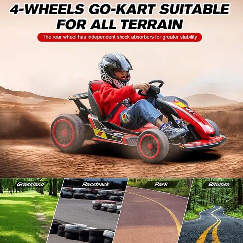 24V Kid Go Kart ، 7AH BATTERN PARETY CORPLEST ، W/150 * 2 Motors ، Drifting Car Soft STANT ، MUSIC ، HORN HURKING AND SANIDE in Kuwait