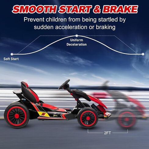24V Kid Go Kart ، 7AH BATTERN PARETY CORPLEST ، W/150 * 2 Motors ، Drifting Car Soft STANT ، MUSIC ، HORN HURKING AND SANIDE in Kuwait