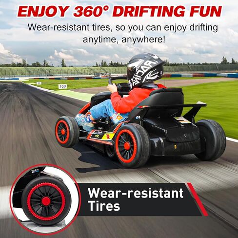 24V Kid Go Kart ، 7AH BATTERN PARETY CORPLEST ، W/150 * 2 Motors ، Drifting Car Soft STANT ، MUSIC ، HORN HURKING AND SANIDE in Kuwait
