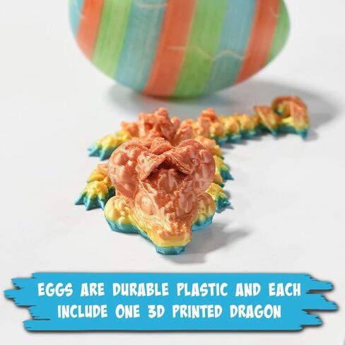 مجموعة أدوات البيض المزينة بالفنون والحرف اليدوية - تشمل البيض ، و 6 علامات ، وبيض تنين مع تنانين ثلاثية الأبعاد في الداخل in Kuwait