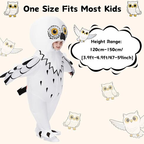 Inflatable Owl Costume for Kids, Owl Halloween Costume,Funny Animal Blow Up Costumes for Boys Girls Themed Cosplay in Kuwait