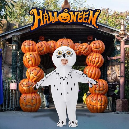 Inflatable Owl Costume for Kids, Owl Halloween Costume,Funny Animal Blow Up Costumes for Boys Girls Themed Cosplay in Kuwait