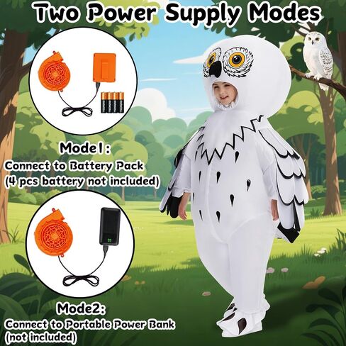 Inflatable Owl Costume for Kids, Owl Halloween Costume,Funny Animal Blow Up Costumes for Boys Girls Themed Cosplay in Kuwait
