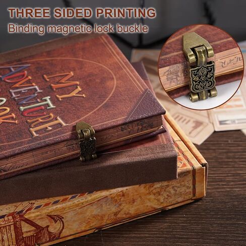 البوم صور ودفتر القصاصات من اور ادفنتشر بوك مقاس 11.9 × 7.6 انش، 80 صفحة، كلمات منقوشة ثلاثية الابعاد بغلاف صلب من الجلد، سجل قصاصات للسفر للذكرى السنوية والزفاف والسفر، مصنوع يدويا لجمع الصور in Kuwait