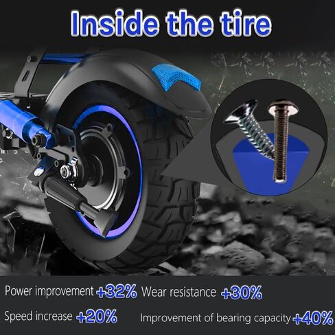 GLDYTIMES 10 Inch Scooter Tires: 70/65-6.5 Solid Tire for Evercross H5 Hover 1 Alpha Hiboy Max3/ Titan Pro Electric Scooter Replacement Wheel 10x2.70-6.5, 10x2.75-6.5 Tubeless Off Road Tyre in Kuwait