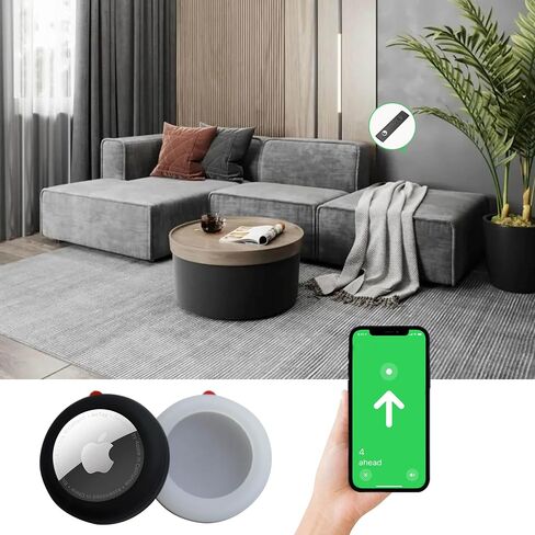 حافظة Airtag مع ملصق قوي 3M، حافظة من السيليكون echinff لعلامات Apple AirTags، 4 عبوات من غطاء واقٍ لبطاقات الهواء وحامل تثبيت لاصق للالتصاق على جهاز التحكم عن بعد للتلفزيون AirTag ipad Luggage Laptop Bike in Kuwait