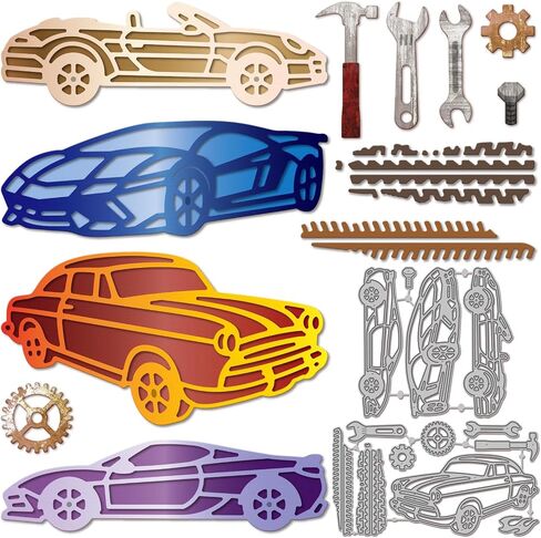 GLOBLELAND Sports Cars Cutting Dies for Card Making Repair Tools Die Cuts Tire Tracks Metal Border Die Cut Dies Stencils for DIY Scrapbooking Embossing Photo Album Craft Decor in Saudi Arabia