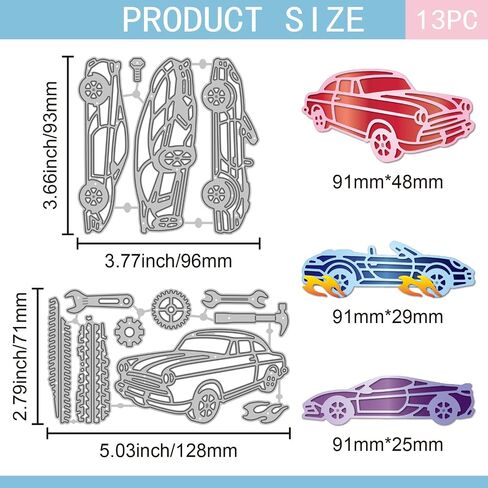 GLOBLELAND Sports Cars Cutting Dies for Card Making Repair Tools Die Cuts Tire Tracks Metal Border Die Cut Dies Stencils for DIY Scrapbooking Embossing Photo Album Craft Decor in Saudi Arabia