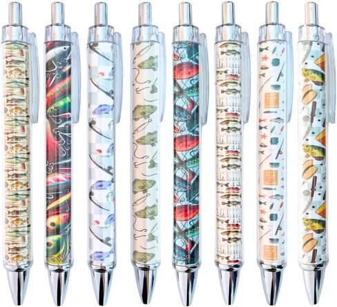 YJ PREMIUMS Fishing Pens 8PC Birthday Party Decorations Theme Baby Shower Nursery Lure Decor Adults Kids Gifts Novelty Supplies Game Prizes Fathers Day Kits Teen Boys Backpack Stocking Stuffers in Saudi Arabia