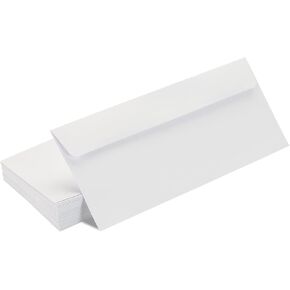 100 Pack Thickened #10 Business Letter Envelopes, 4-1/8 x 9-1/2 inches Gummed Seal Envelopes, Great for Greeting Cards, Business Mailing, Checks, Postcards, Invitations, Tickets (White) in Saudi Arabia