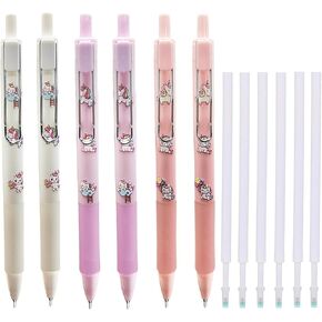 12Pcs Retractable Unicorn Bas-relief ballpoint Pens (6 pens+6 refills), 0.5mm Fine Point Quick-drying Black Ink Pens, No Bleed.Cute Unicorn Pens for Girls Kids Classroom Prizes Kid's Birthday Gifts in Saudi Arabia