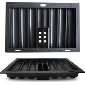 Yuanhe Poker Chip Tray Rack - صينية رقائق طاولة بوكر كازينو البلاك جاك مع فتحتين للبطاقات، سعة 350 شريحة in Kuwait