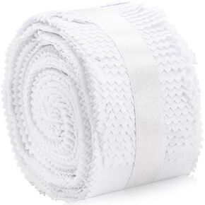 50 Pieces Jelly Fabric Strips Roll for Quilting, 43 x 2.4 Inch White Cotton Patchwork Roll, Solid Color Quilting Strips Sewing Rolled Cotton for Blanket, Rug, Quilt, Sewing DIY Crafts in Kuwait