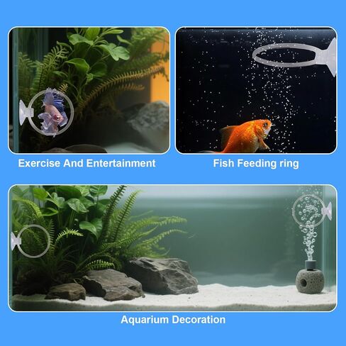 ألعاب Betta Fish ، 2 PCS Fish Exercy Ring و Nitrine Calls Set ، مجموعة لعبة Betta Mirror ، حلقة التغذية مع كوب الشفط ، ملحقات خزان الصيد للهدايا (أحمر) in Kuwait