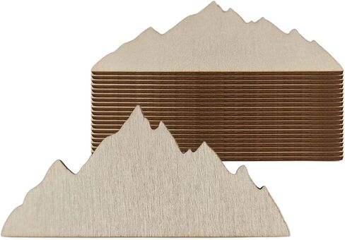 20pcs Mountain Wood Crafts Clutouts فارغة شرائح جبلية خشبية in Saudi Arabia