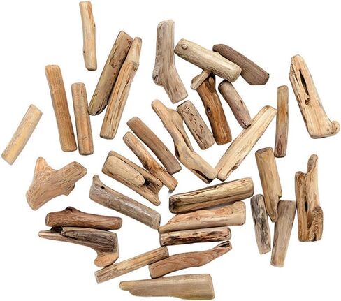 20 Pcs Natural Driftwood Pieces - Mixed-Size Beach Decor for DIY Crafts | Rustic Wood Slices and Branches for Vase Fillers, Photo Frames, Craft Supplies, Unfinished Natural Wood Crafts in Saudi Arabia