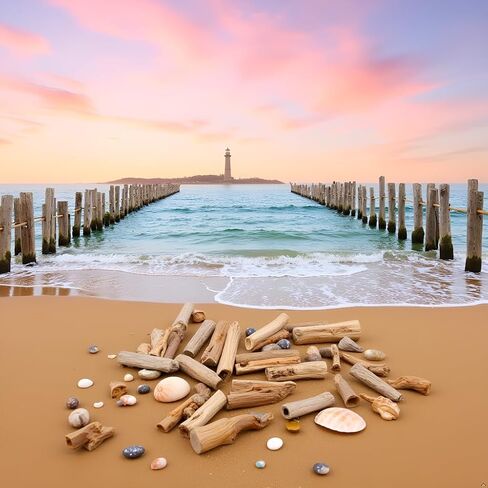 20 Pcs Natural Driftwood Pieces - Mixed-Size Beach Decor for DIY Crafts | Rustic Wood Slices and Branches for Vase Fillers, Photo Frames, Craft Supplies, Unfinished Natural Wood Crafts in Saudi Arabia