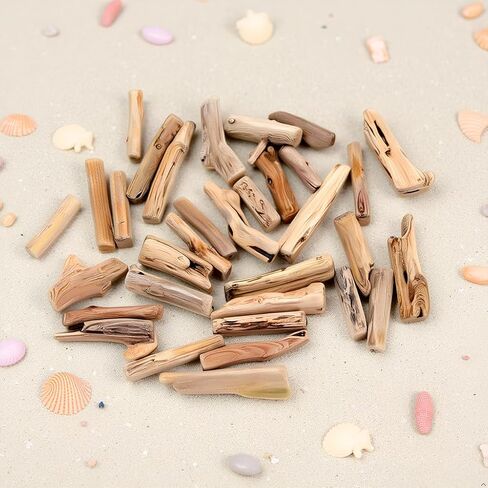 20 Pcs Natural Driftwood Pieces - Mixed-Size Beach Decor for DIY Crafts | Rustic Wood Slices and Branches for Vase Fillers, Photo Frames, Craft Supplies, Unfinished Natural Wood Crafts in Saudi Arabia