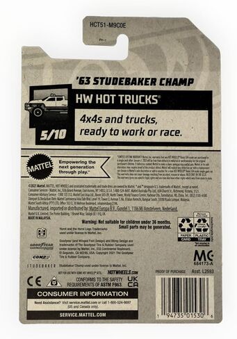 Hot Wheels 2022 - '63 Studebaker Champ - Black - HW Hot Trucks 5/10 in Kuwait