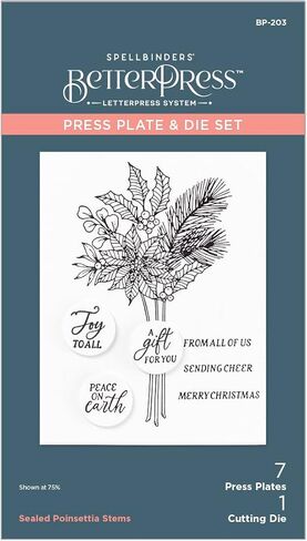 Spellbinders BP-203 Poinsettia Stems Press Plate & Die Set from The Sealed 3D Christmas Collection in Saudi Arabia