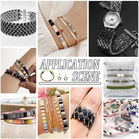 nbeads 440 pcs 2 أنماط Tila حبات ، 5.2x5.2mm/2.3x5.2mm بذرة أكريليك 2 حبات الفواصل الثقب لتصميم المجوهر in Saudi Arabia