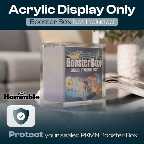Acrylic Booster Box Display Case by Hammble – Magnetic Lid, 8mm Thick Walls, UV Protection – Fits Standard English PKMN Booster Boxes – Hammble Crafted for Collectors in Saudi Arabia
