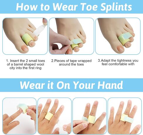 12 Pack Fabric Hammer Toe Corrector, Fabric Hammer Toe Wraps, Reusable Fabric Buddy Wraps for Broken Toes, Toe Bandages Protectors for Crooked Toes, Curled Toes, Bent Toes and Broken Toes in Saudi Arabia