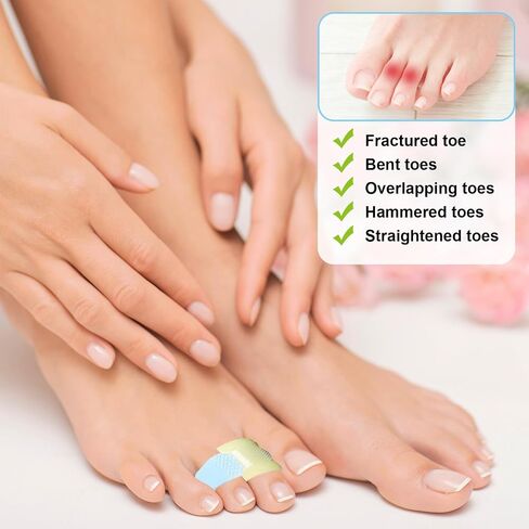 12 Pack Fabric Hammer Toe Corrector, Fabric Hammer Toe Wraps, Reusable Fabric Buddy Wraps for Broken Toes, Toe Bandages Protectors for Crooked Toes, Curled Toes, Bent Toes and Broken Toes in Saudi Arabia