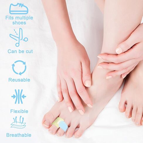 12 Pack Fabric Hammer Toe Corrector, Fabric Hammer Toe Wraps, Reusable Fabric Buddy Wraps for Broken Toes, Toe Bandages Protectors for Crooked Toes, Curled Toes, Bent Toes and Broken Toes in Saudi Arabia