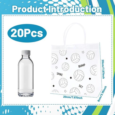 أكياس هدايا صافية للكرة الطائرة - 20 جهاز كمبيوتر صلب ، واضحة PVC Goodie Candy أكياس مع مقبض الرياضة تحت عنوان Party Party Fords for Wedder in Kuwait
