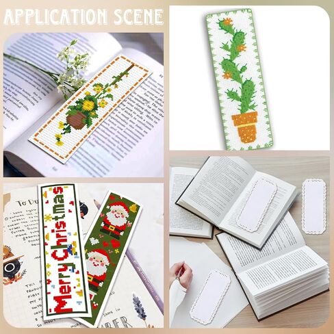 1 Box 10Pcs Cross Stitch Blank Bookmarks Embroidery Needlework Fabric 8 Inch Lace Edge Rectangle White Reading Linen Bookmark Felt Backing for Readers Beginners Crosstitch DIY Craft Supply in Saudi Arabia