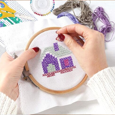 Cross Stitch Kits Counted Kit Cross-Stitching Pattern for Home Decor, 11CT Pre-Printed Fabric Embroidery Crafts Needlepoint Kit， Canvas 13.7 x13.7 inches (35x35cm)- Giraffe, Tree (P) 1 in Saudi Arabia